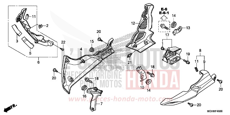 UNDER COWL for VFR1200X Dual Clutch CANDY PROMINENCE RED (R342) from 2017